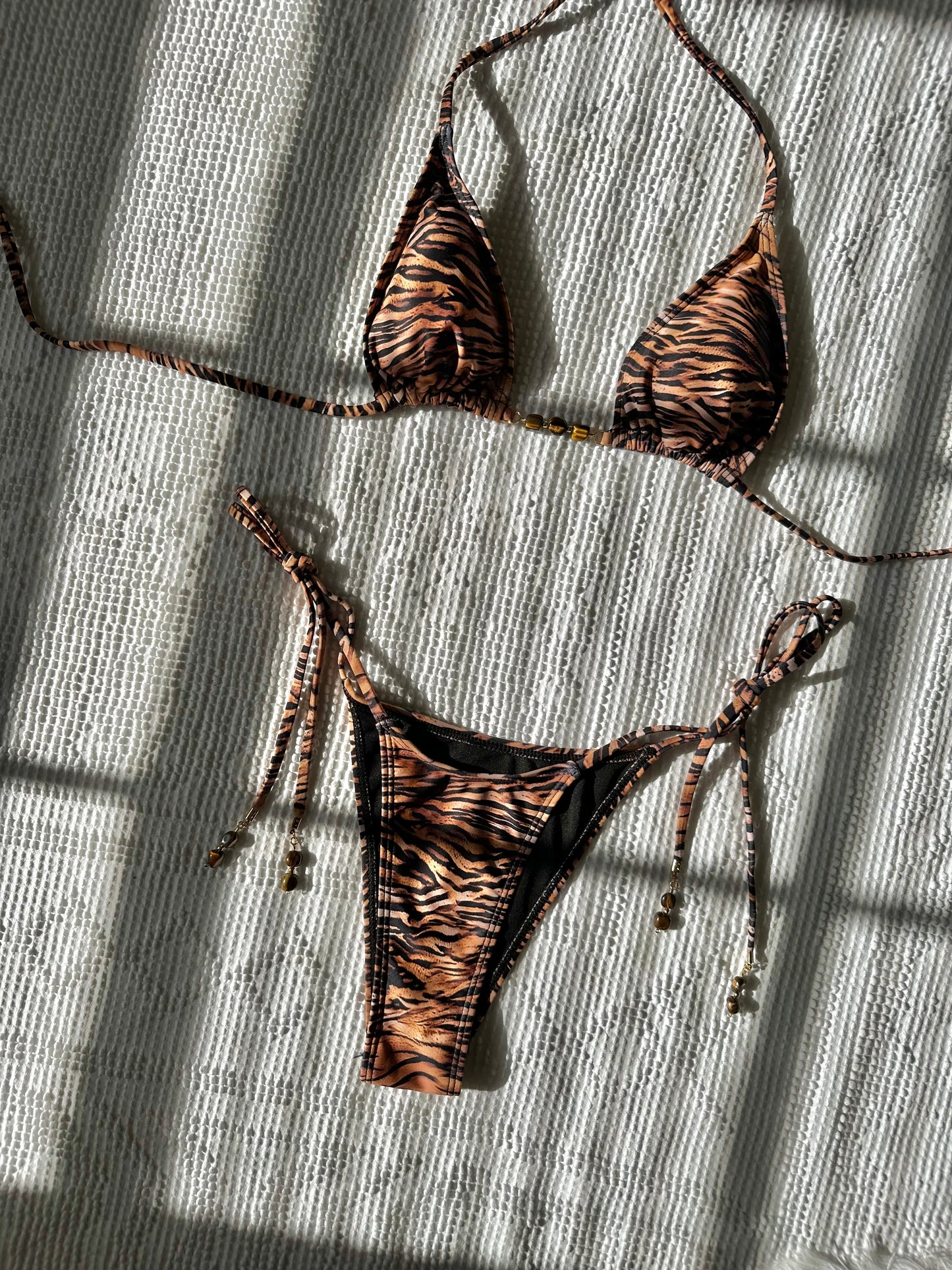tiger print bikini set