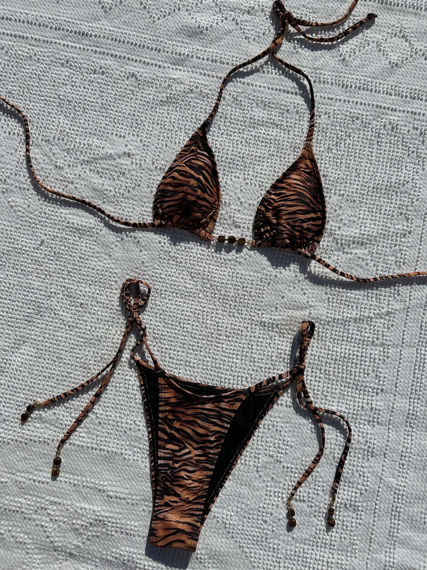 tiger print bikini set