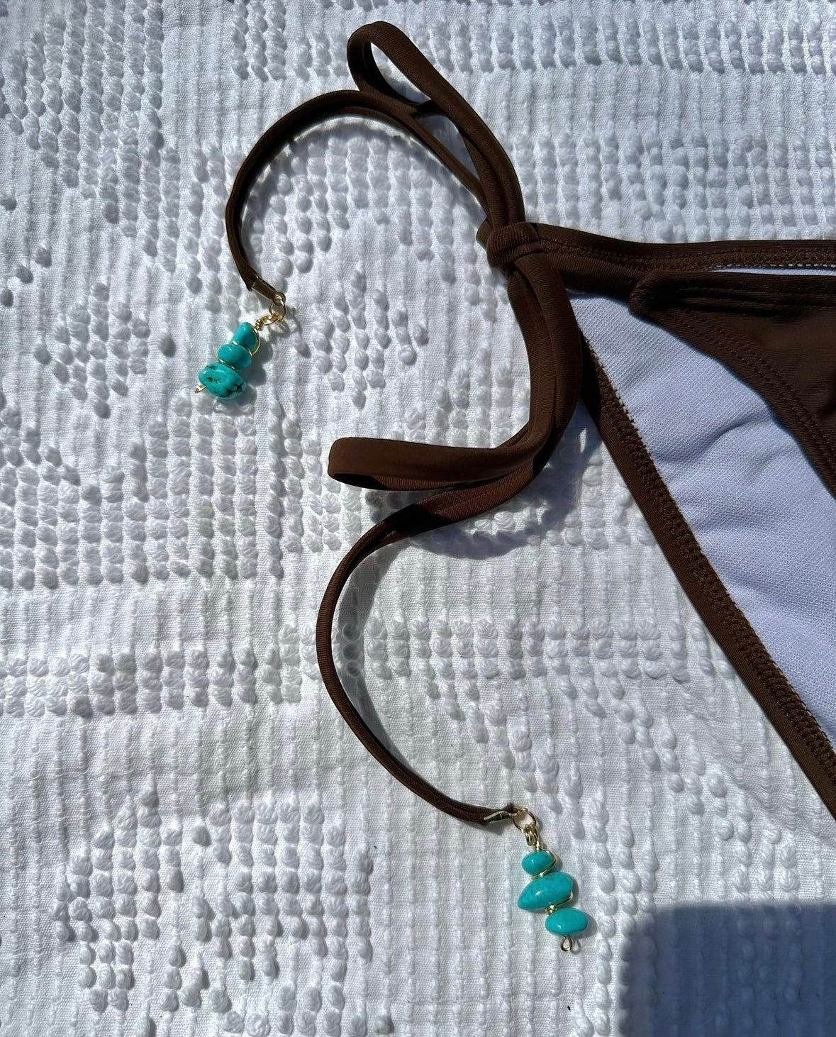 triangle turquoise brown bikini set