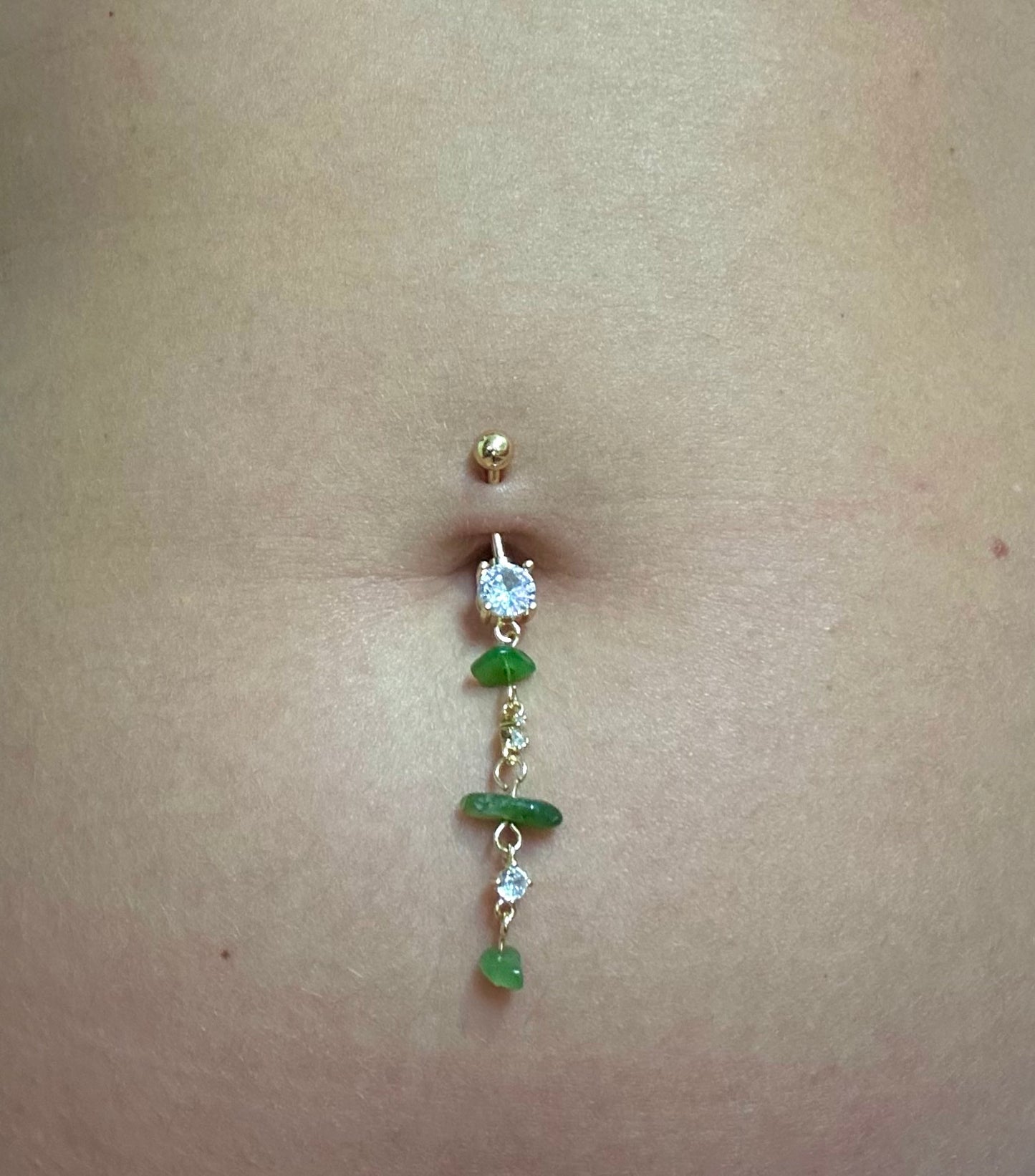 green aventurine belly ring