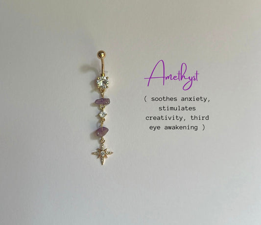 Amethyst belly ring