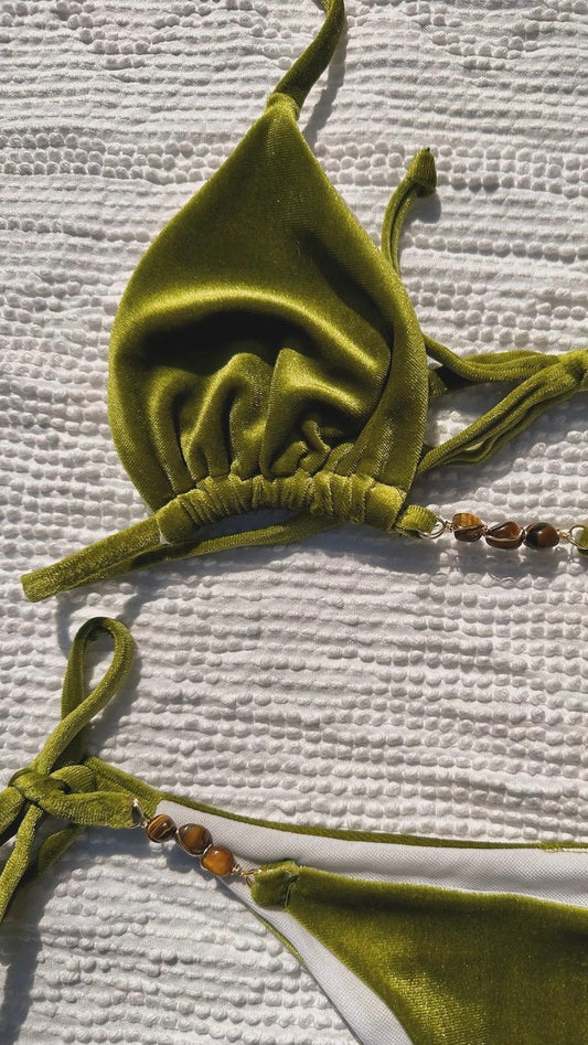 velvet tigers eye bikini set